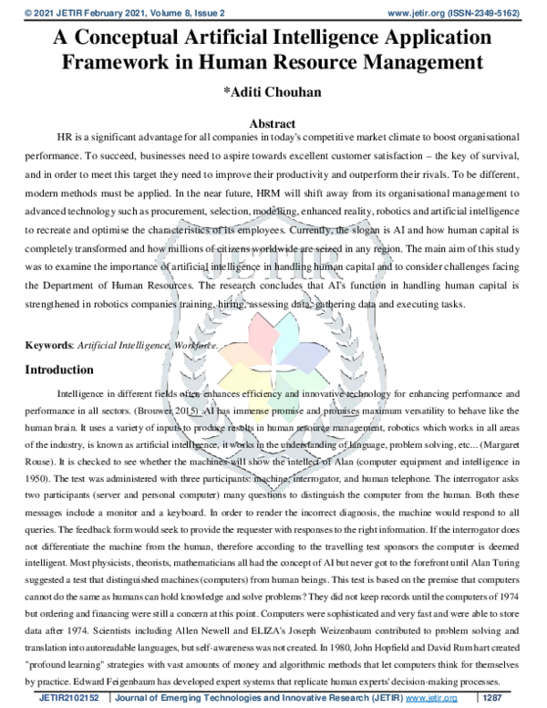 (PDF) A Conceptual Artificial Intelligence Application Framework in