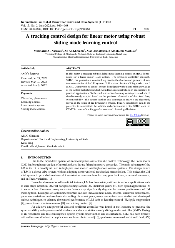 (PDF) A tracking control design for linear motor using robust sliding ...