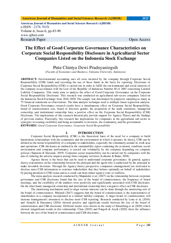 (PDF) The Effect of Good Corporate Governance Characteristics on ...