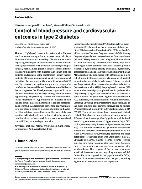 (PDF) Control of blood pressure and cardiovascular outcomes in type 2 ...