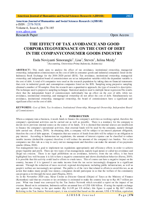 (PDF) THE EFFECT OF TAX AVOIDANCE AND GOOD CORPORATEGOVERNANCE ON THE ...