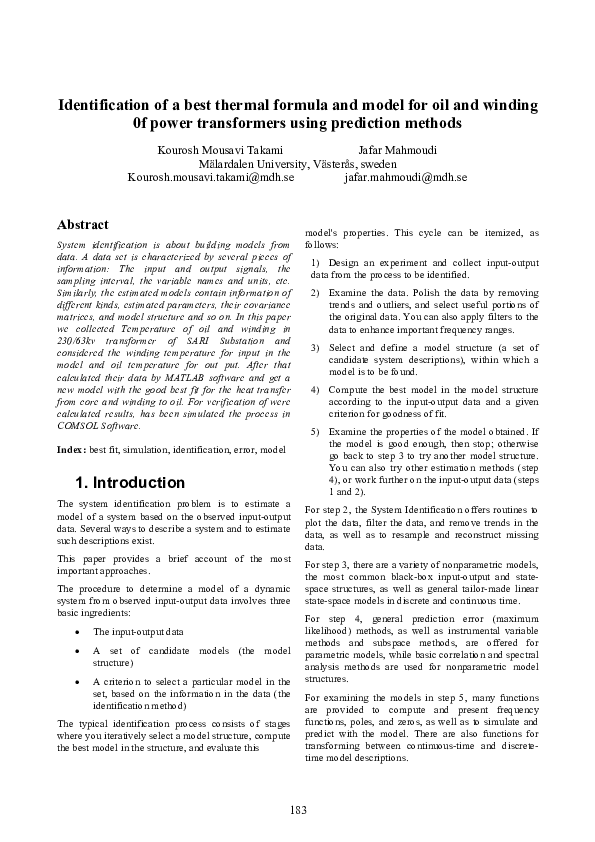 (PDF) Identification of a best thermal formula and model for oil and ...