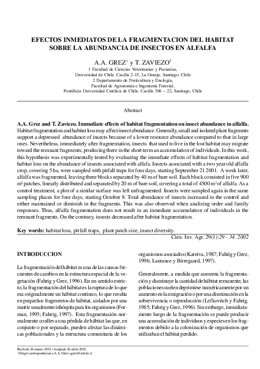 (PDF) Immediate effects of habitat fragmentation on insect abundance in ...