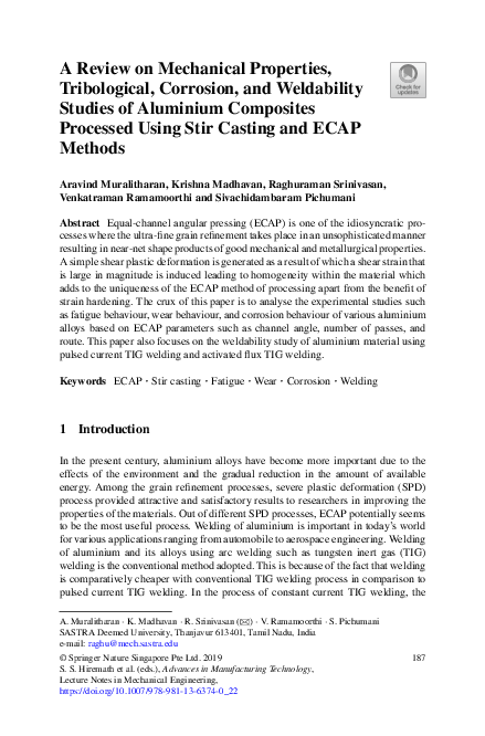 (PDF) A Review on Mechanical Properties, Tribological, Corrosion, and ...