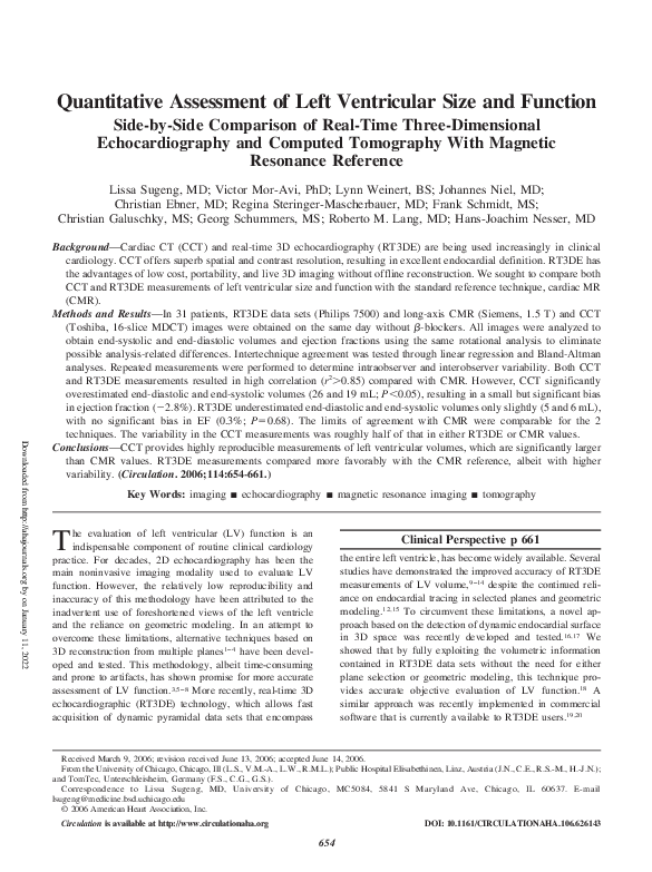 (PDF) Quantitative Assessment of Left Ventricular Size and Function