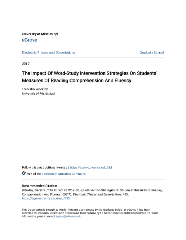 (PDF) The Impact Of Word-Study Intervention Strategies On Students ...
