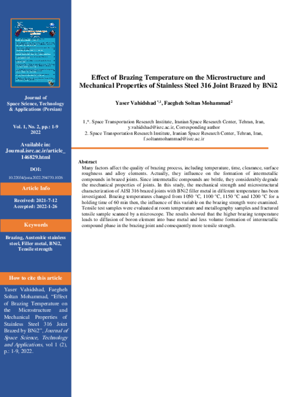 (PDF) Effect of brazing temperature on the microstructure and ...