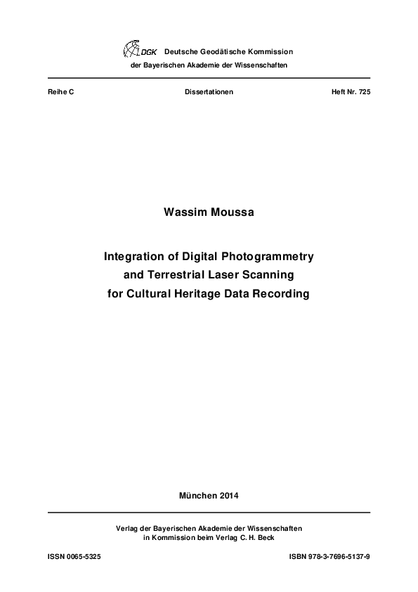 (PDF) Integration of digital photogrammetry and terrestrial laser ...