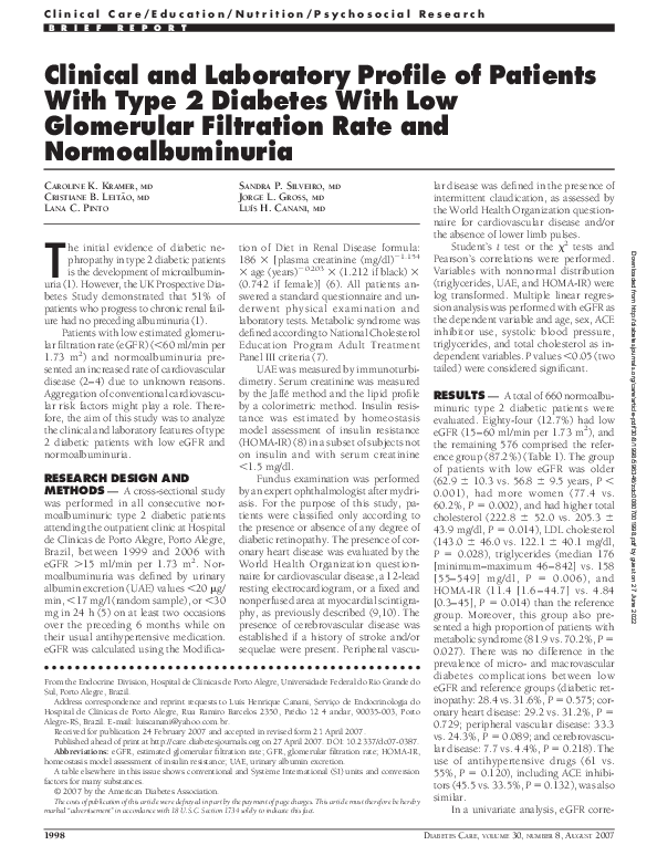 (PDF) Clinical and Laboratory Profile of Patients With Type 2 Diabetes ...