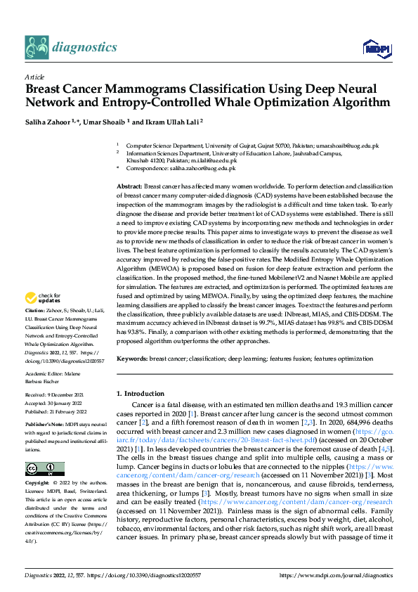 (PDF) Breast Cancer Mammograms Classification Using Deep Neural Network ...