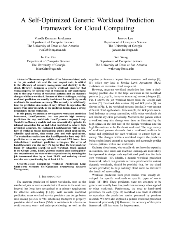 (PDF) A Self-Optimized Generic Workload Prediction Framework for Cloud ...