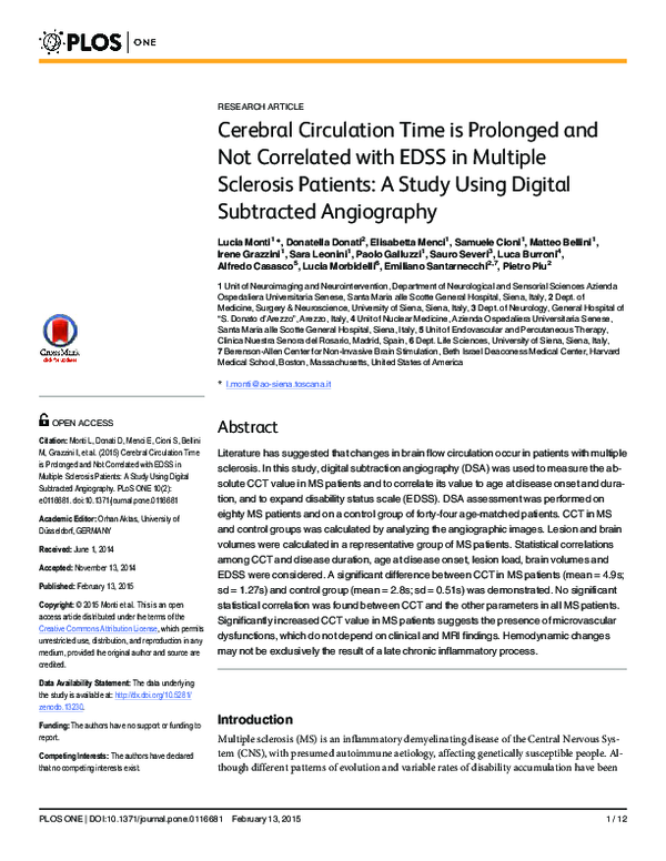 (PDF) Cerebral Circulation Time is Prolonged and Not Correlated with ...