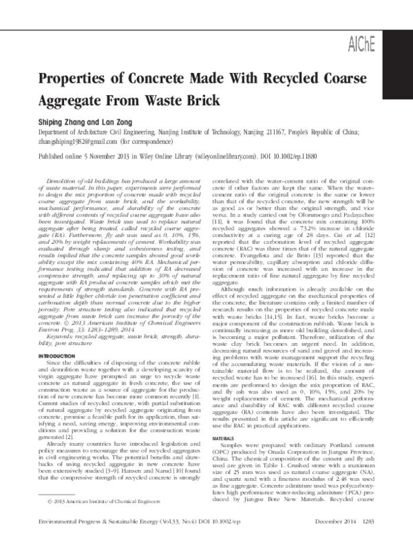 (PDF) Properties of concrete made with recycled coarse aggregate from ...
