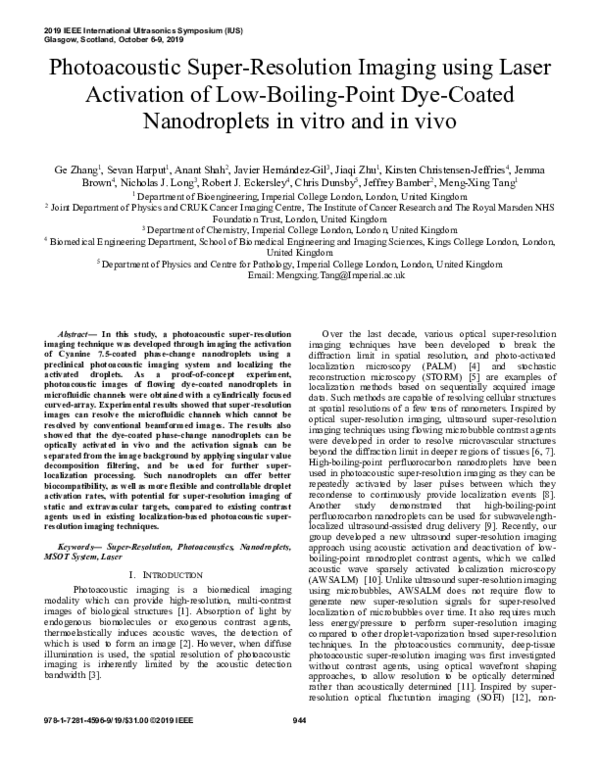 (PDF) Photoacoustic Super-Resolution Imaging using Laser Activation of ...