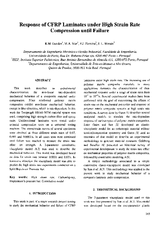 (PDF) Response of CFRP Laminates under High Strain Rate Compression ...