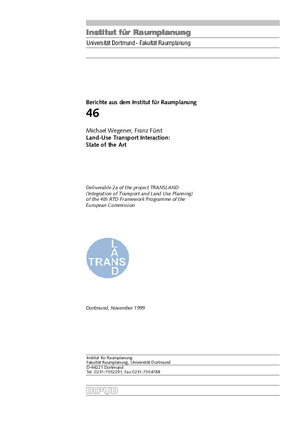(PDF) LandUse Transport Interaction State of the Art Michael