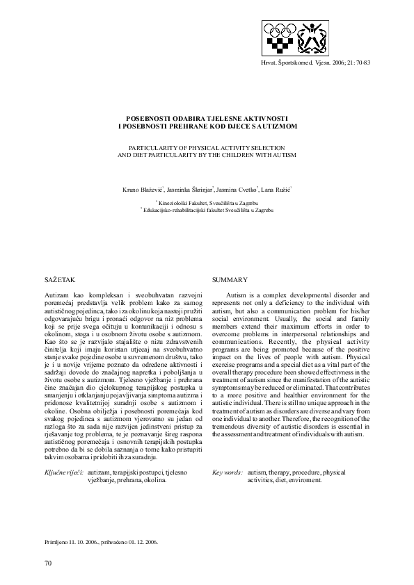 (PDF) Particularity of Physical Activity Selection and Diet ...