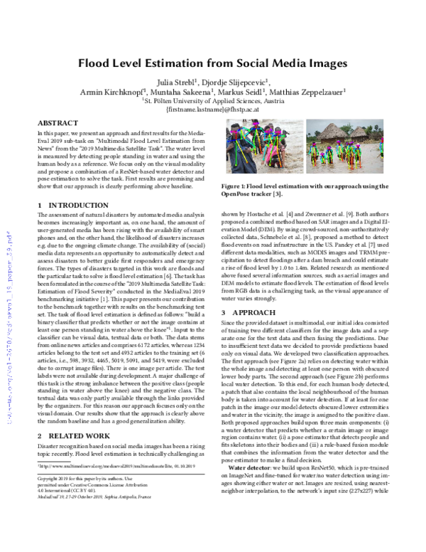 (PDF) Estimation of Flood Level from Social Media Images