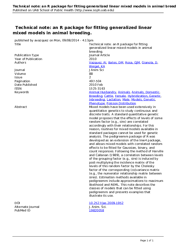 (PDF) Technical note: An R package for fitting generalized linear mixed ...