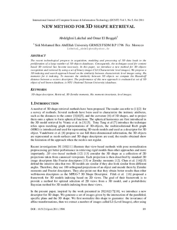 Pdf New Method For 3d Shape Retrieval