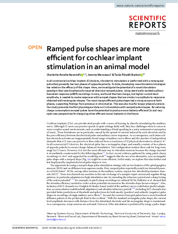(PDF) Ramped pulse shapes are more efficient for cochlear implant ...