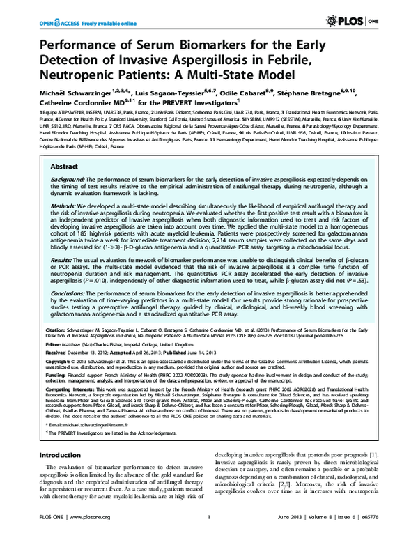 (PDF) Performance of Serum Biomarkers for the Early Detection of ...