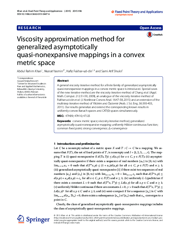 (PDF) Viscosity approximation method for generalized asymptotically ...
