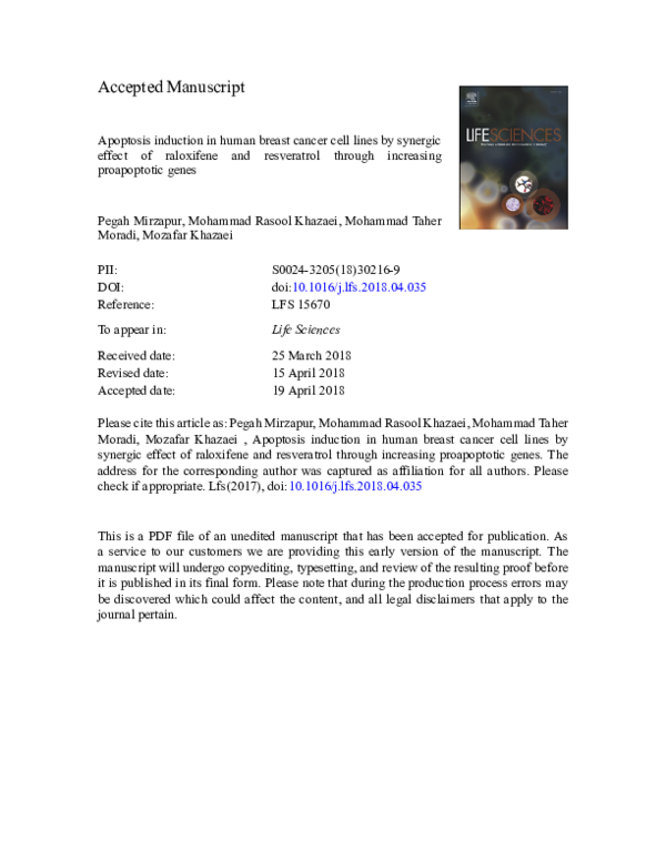 (PDF) Apoptosis induction in human breast cancer cell lines by synergic ...