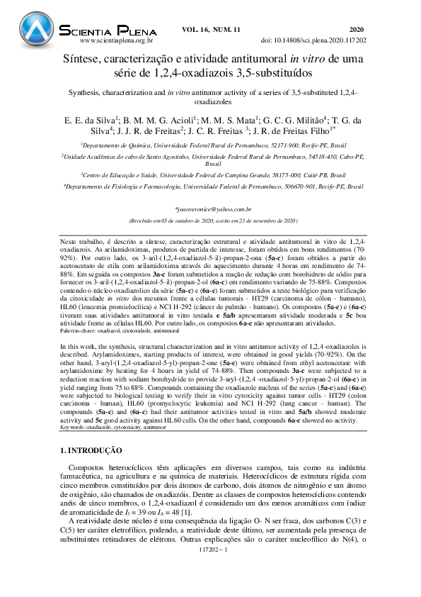 (PDF) Synthesis, characterization and in vitro antitumor activity of a ...