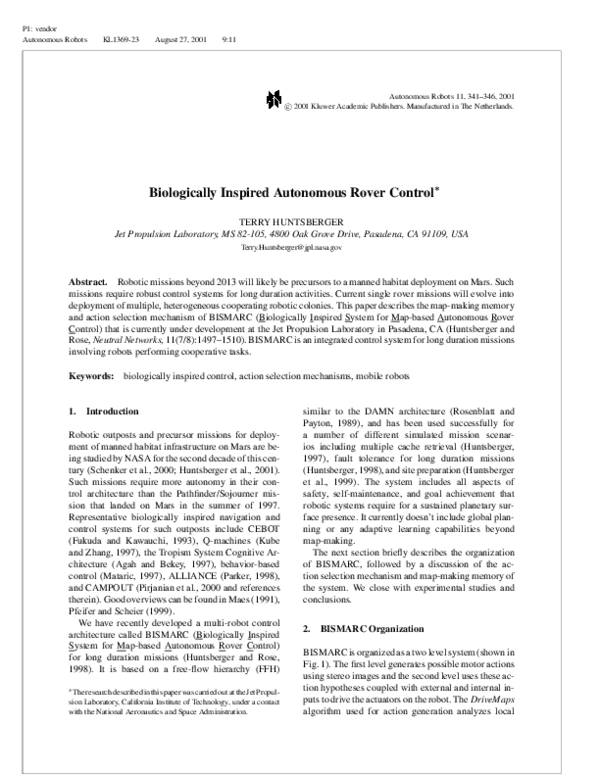 (PDF) Biologically Inspired Autonomous Rover Control