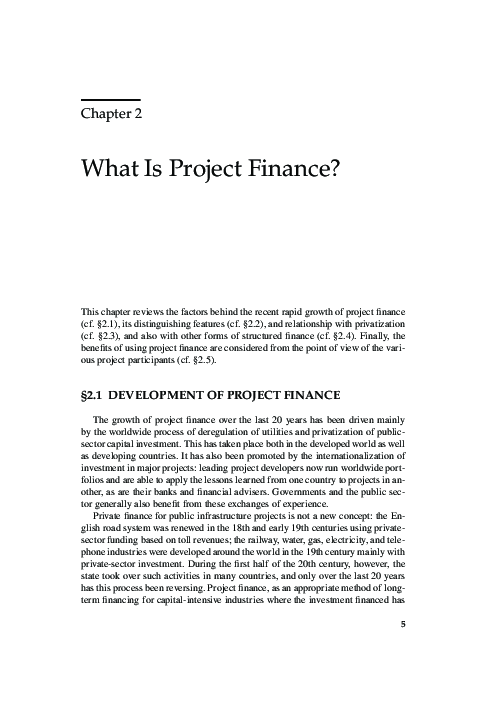 (PDF) What Is Project Finance?