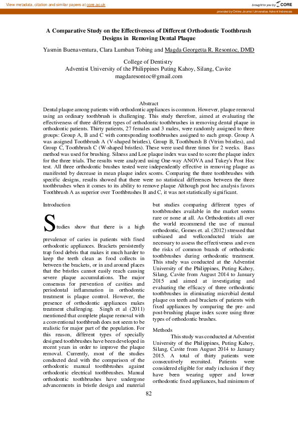 (PDF) A Comparative Study on the Effectiveness of Different Orthodontic ...