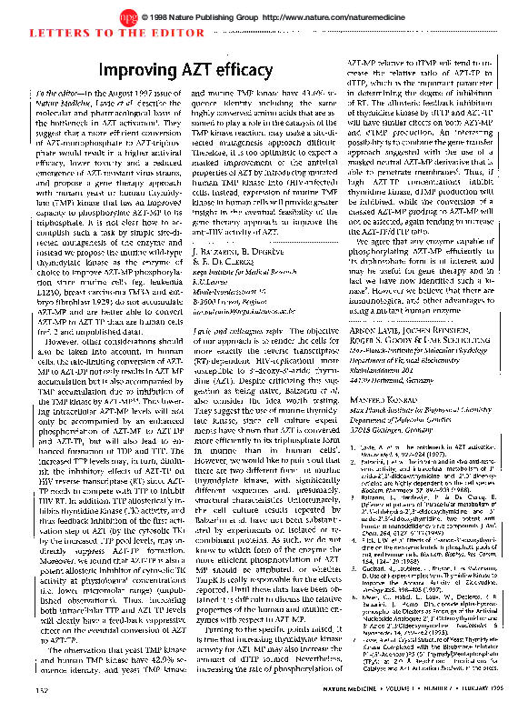 (PDF) Improving AZT efficacy