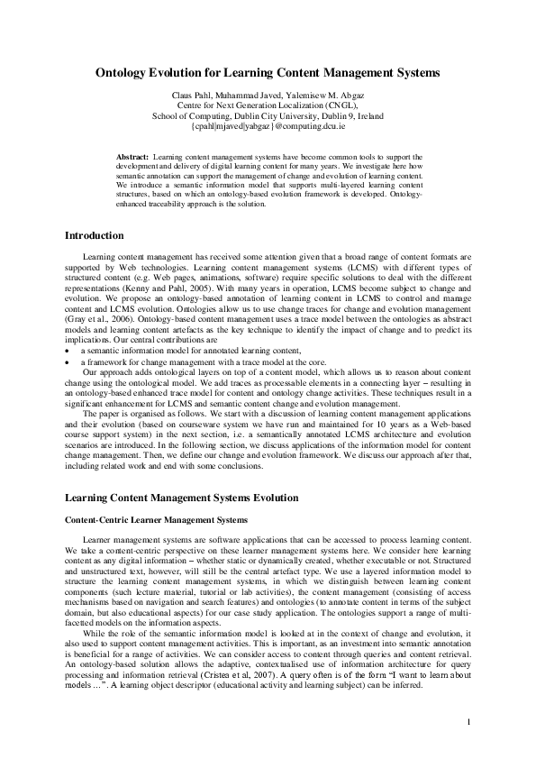 (PDF) Ontology Evolution for Learning Content Management Systems