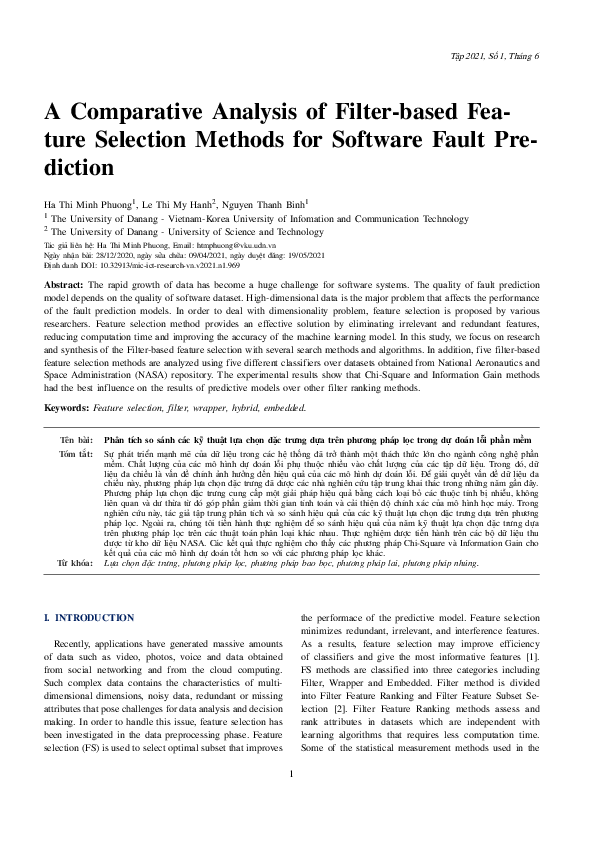 (PDF) A Comparative Analysis of Filter-Based Feature Selection Methods ...