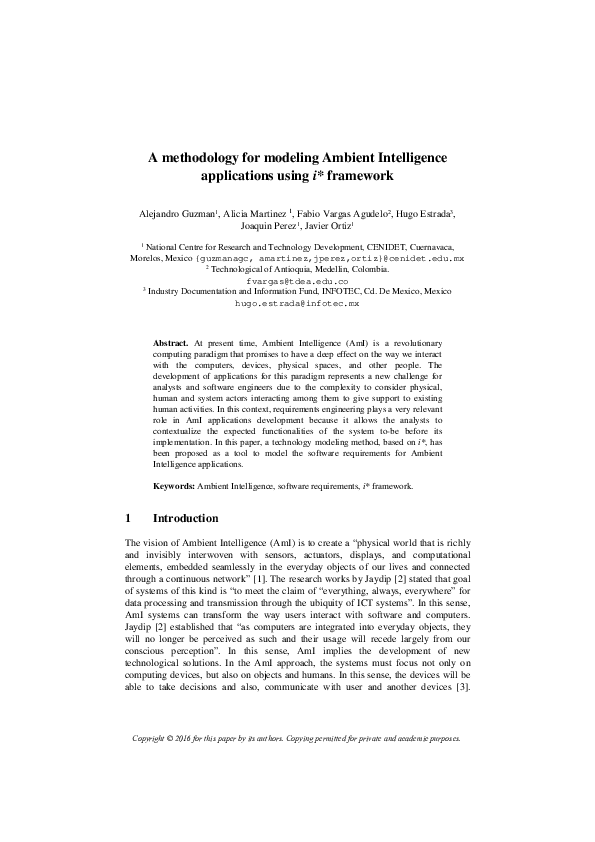 (PDF) A Methodology for Modeling Ambient Intelligence Applications ...