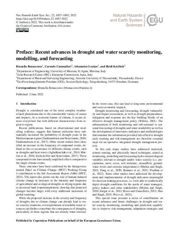 (PDF) Preface: Recent advances in drought and water scarcity monitoring ...