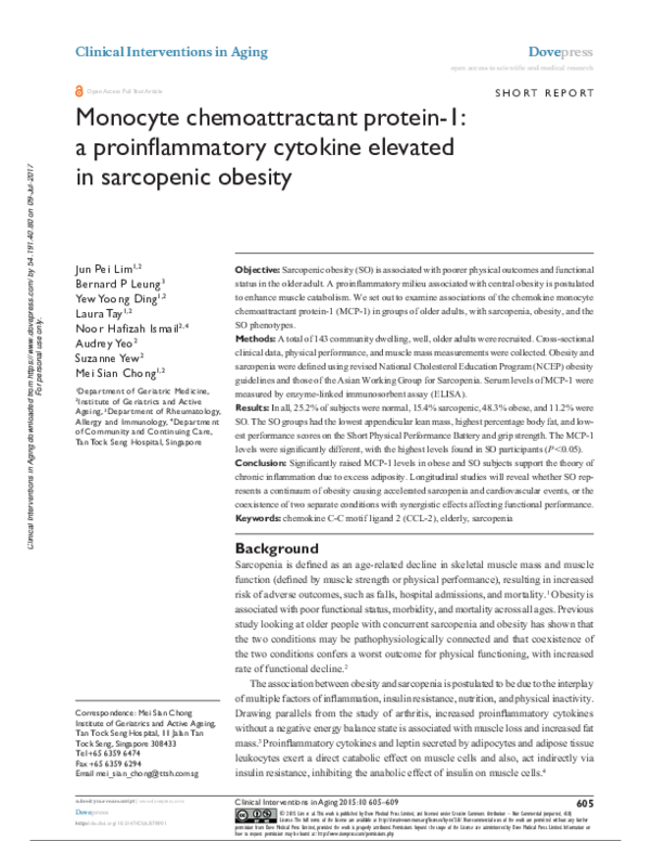 (PDF) Monocyte chemoattractant protein-1: a proinflammatory cytokine ...