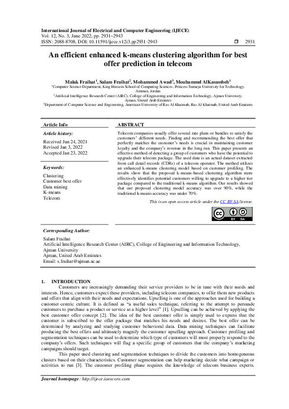 (PDF) An efficient enhanced k-means clustering algorithm for best offer ...