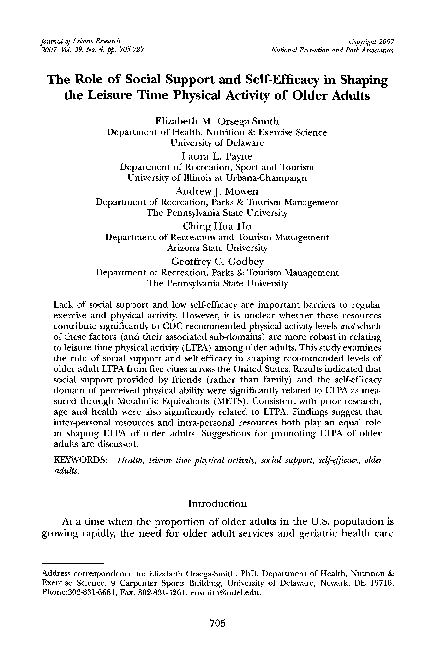 (PDF) The Role of Social Support and Self-Efficacy in Shaping the ...