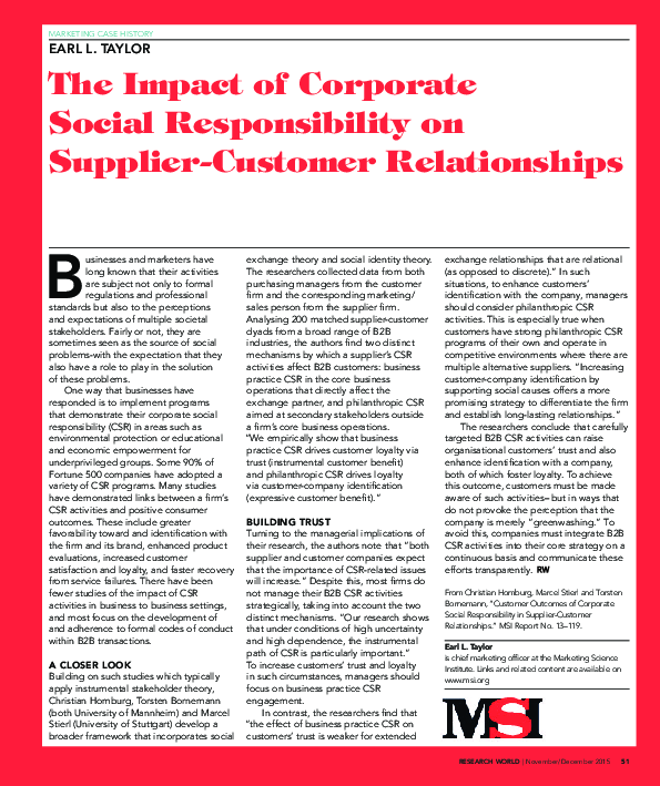 (PDF) The Impact of Corporate Social Responsibility on Sustainable ...
