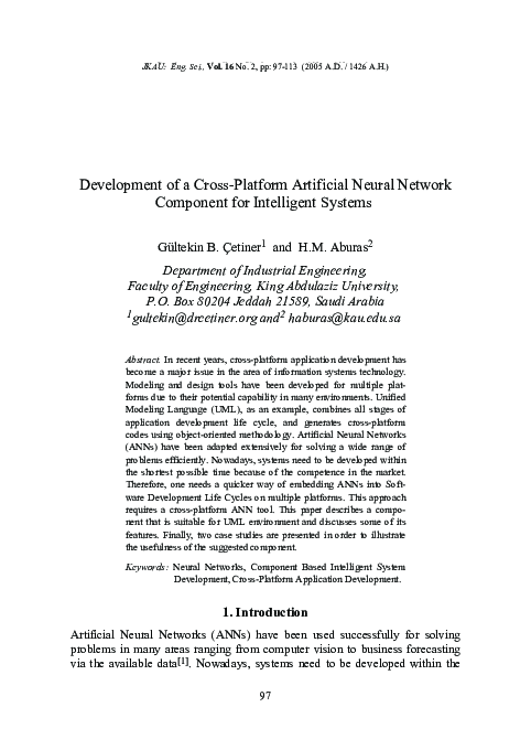 (PDF) Development of a Cross-Platform Artificial Neural Network ...