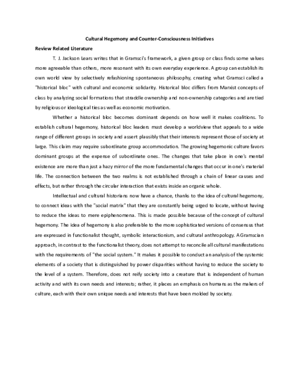(PDF) Cultural Hegemony and Counter Consciousness Initiatives
