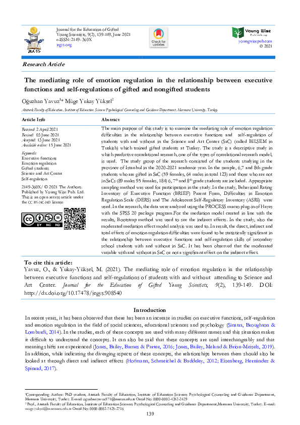 (PDF) The mediating role of emotion regulation in the relationship ...