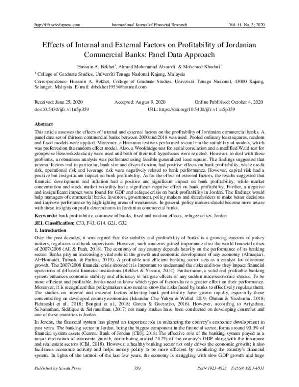 (PDF) Effects of Internal and External Factors on Profitability of ...