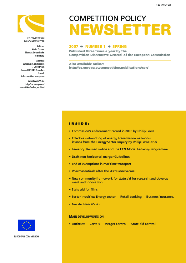 (PDF) Competition Policy Newsletter