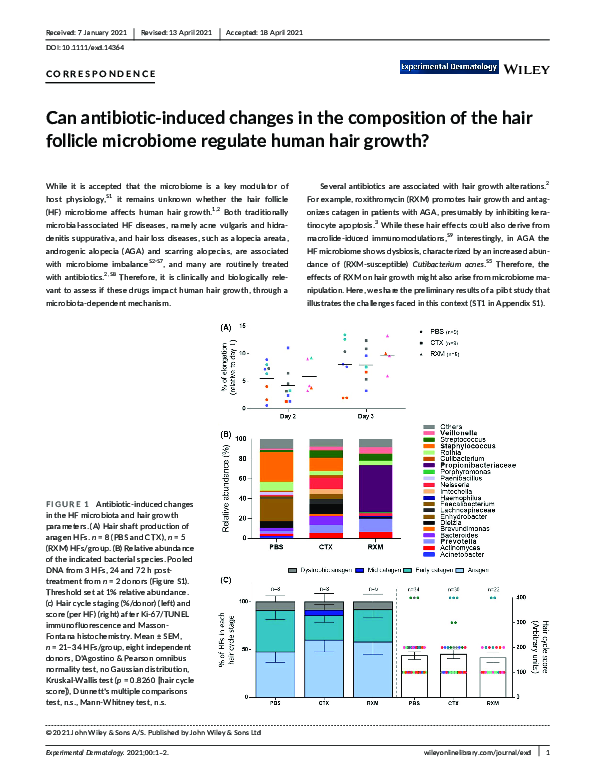 (PDF) Can antibiotic‐induced changes in the composition of the hair