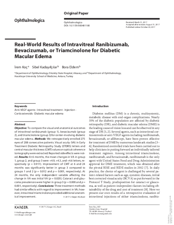 (PDF) Real-World Results of Intravitreal Ranibizumab, Bevacizumab, or ...