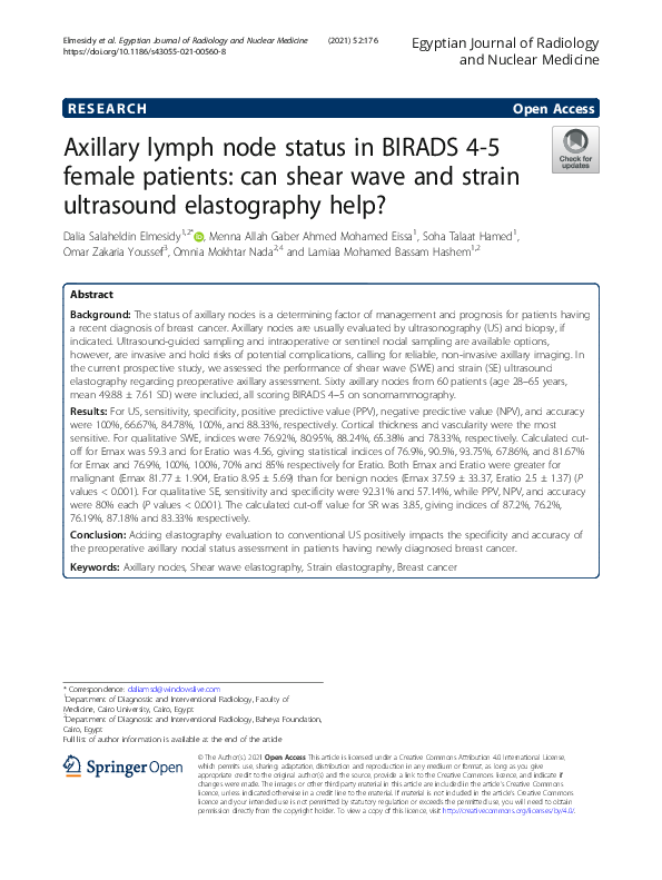 (PDF) Axillary lymph node status in BIRADS 4-5 female patients: can ...