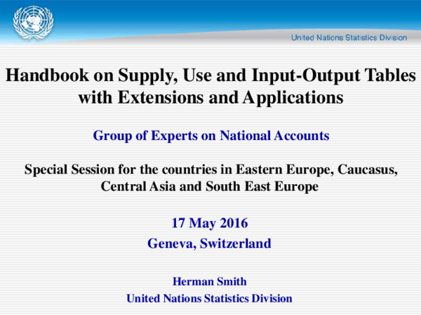 (PDF) Handbook on Supply, Use and Input-Output Tables with Extensions ...